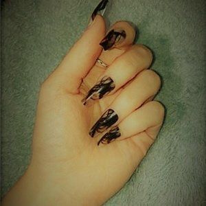 y2k 00s retro deadstock black and clear whispy gothic emo punk pong coffin nails